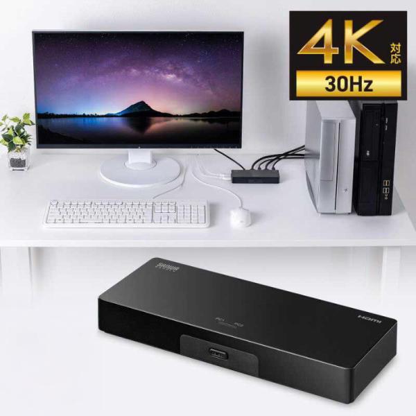HDMIパソコン切替器 4K対応 エミュレーション非搭載 2：1 2台のPCで機器を切替 SW-KV...