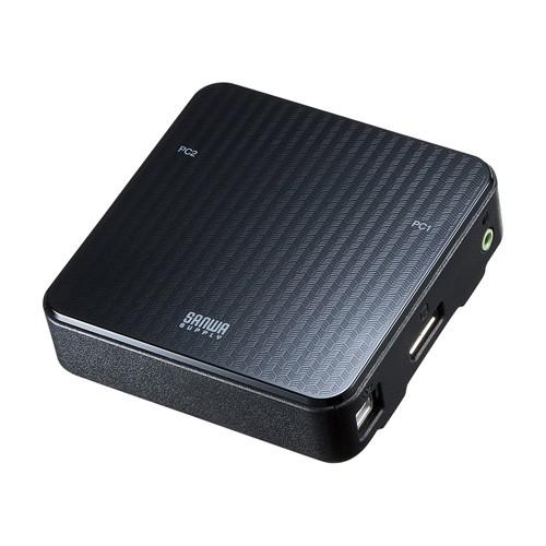 パソコン自動切替器 2:1 DisplayPort対応 手元スイッチ付き　SW-KVM2WDPU サ...