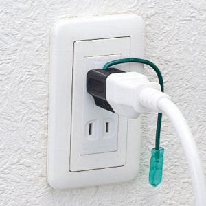 3極-2極変換プラグ アース線保護カバー付 ブ...の詳細画像1