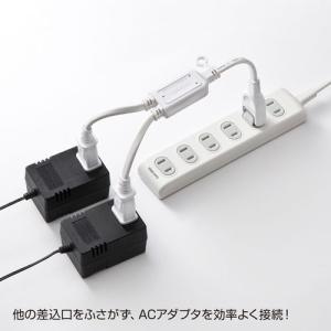 電源延長コード ACアダプタ専用 2分岐 ホワ...の詳細画像2