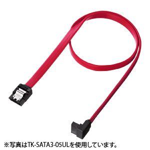 上L型シリアルATA3ケーブル（ストレート側ラッチ付き・0.3m） TK-SATA3-03UL　サン...