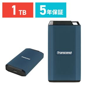 Transcend ポータブルSSD 1TB 最大2000MB/s 小型 耐衝撃 IPX5防水 Type-C / USB A 外付け USB20Gbps ネイビー TS1TESD410C｜esupply