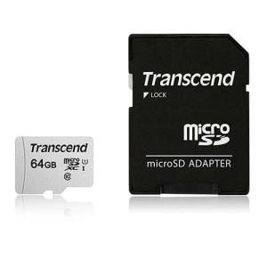 microSDXCカード 64GB SD変換アダプタ付き Class10 UHS-I TS64GUSD300S-A Transcend トランセンドジャパン製 ネコポス対応｜esupply