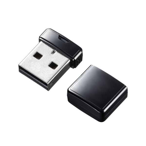 超小型USB2.0 USBメモリ 8GB キャップ式 ブラック UFD-2P8GBK サンワサプライ...