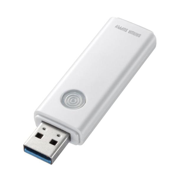 USBメモリー USB3.2 Gen1 16GB パスワードロックソフト付き スライド式 ホワイト ...