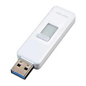 USBメモリ 32GB USB3.2 Gen1 スライドコネクタ キャップレス ホワイト UFD-3SLM32GW サンワサプライ ネコポス対応｜esupply