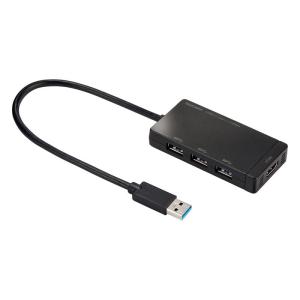 USBハブ 3ポート HDMIポート付 USB3.2Gen1 バスパワー ドッキングステーション ブラック USB-3H332BK サンワサプライ｜esupply