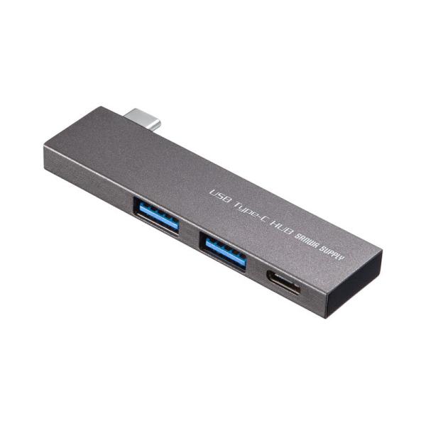 USBハブ タイプC接続 3ポート スリム USB3.2 Gen1 薄型 Type-C バスパワー ...