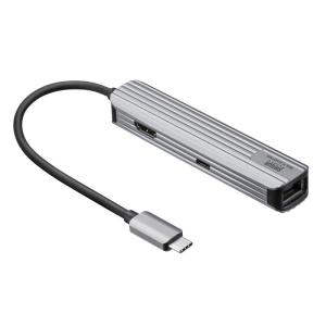 USB Type-Cマルチ変換アダプタ HDMI LAN USB Type-C PD対応 iPhone15 iPhone15plus USB-3TCHLP7S サンワサプライ｜esupply