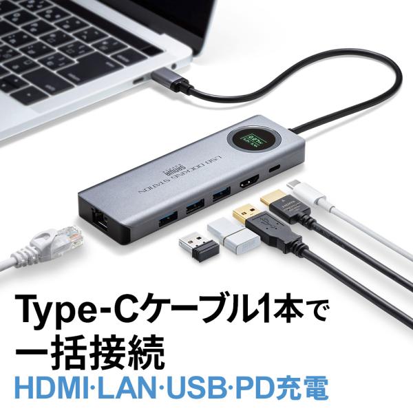 ドッキングステーション USB Type-C USB3.2 Gen2対応 HDR対応 PD対応 セル...