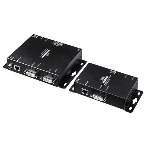モニター延長器 DVI エクステンダー フルHD LAN PoE 最大100m 受信機・送信機セット...