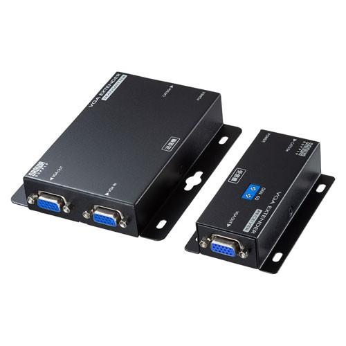 モニター延長器 VGA エクステンダー LAN 最大180m 送信機・受信機セット ローカル出力付 ...