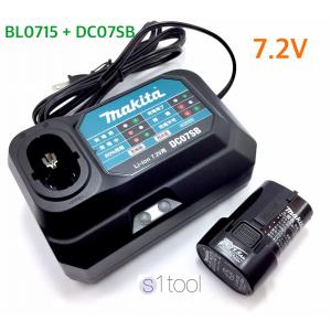 マキタ バッテリー BL0715 + 充電器 DC07SB ( 純正品 7.2V 1.5Ah リチウムイオン電池 正規品 箱なし 充電器セット )｜エスワンツールヤフー店