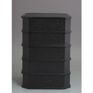 茶道具 菓子器 縁高 縁高重 掻合塗 五段 中村湖彩作 柿合わせ 柿 茶道具 菓子器 縁高 縁高重 掻合塗 五段 中村湖彩作 柿合わせ 柿