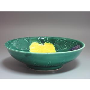 黄交趾鳳凰紋 菓子器／懐石鉢 平安雲楽造 共箱 : 茶道具商 越中屋