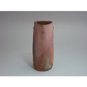 備前透し文花器 岡田輝作 花瓶 備前焼 花入れ 共箱 備前透し文花器 岡田輝作 花瓶 備前焼 花入れ 共箱 備前透し文花器