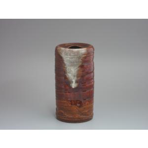 おまとめ2点 桂籠 花入 置き掛け兼用 信楽焼 耳付き 花瓶 花器 花入 茶道具 花入 置用 信楽焼 耳付 上田光春作 古来窯 置き花入 置花入