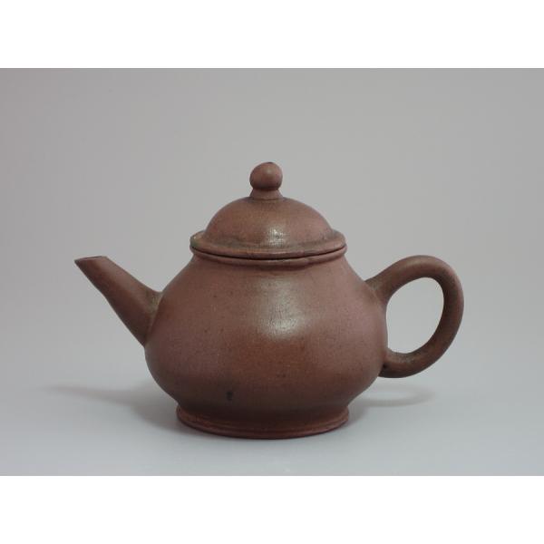 宜興紫砂壺　唐物紫泥袋式急須　清時代／古渡　19世紀　誂桐箱付