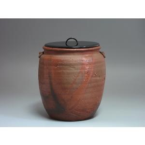茶道具 水指 瀬戸一重口 加藤錦雄作 長谷窯 木箱入 茶道