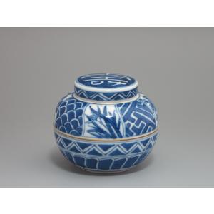煎茶道具 茶心壺 本錫　乾茂號造　燻し四君子　茶入　茶壺 錫 茶心壺／茶入 四君子紋 「乾茂號造」在銘（本体のみ