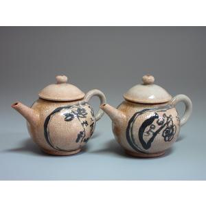 皇風流煎茶禮式宗家 紋入白磁横手急須 村田亀水造 共箱 : 茶道具