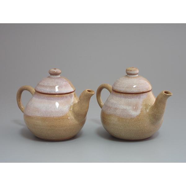 萩焼　後手袋式急須一双　大和松緑造（本体のみ）