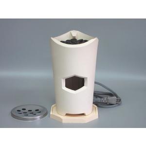 電熱式涼炉（炭も使用可能！）野々田製　（陶器涼炉・電熱器・三脚・さな・炉台付）