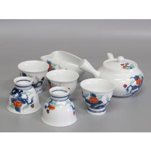 煎茶器セット 九谷焼 色絵山水図（本体のみ） : 茶道具商 越中屋