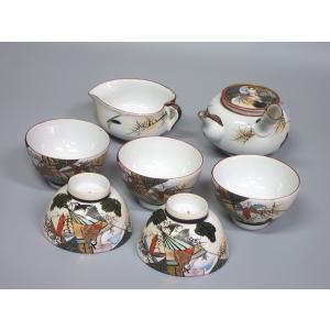 煎茶器セット 九谷焼 色絵山水図（本体のみ） : 茶道具商 越中屋