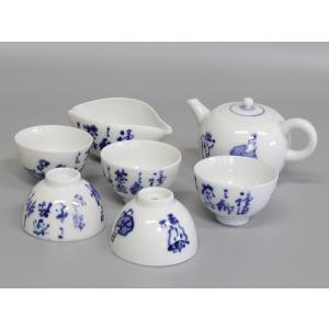 煎茶器セット 九谷焼 色絵山水図（本体のみ） : 茶道具商 越中屋