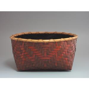 茶道具 炭道具 炭斗 炭取り 白竹彩色 島田竹宝斎作 風炉用 炭取 茶道