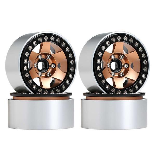 Injora 4 個金属 6 スポーク 1.9 ビードロックホイールハブ用 1/10 rcクローラ軸...