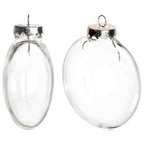 クリアボールオーナメント 100個セット シルバーキャップ プラスチック 新品