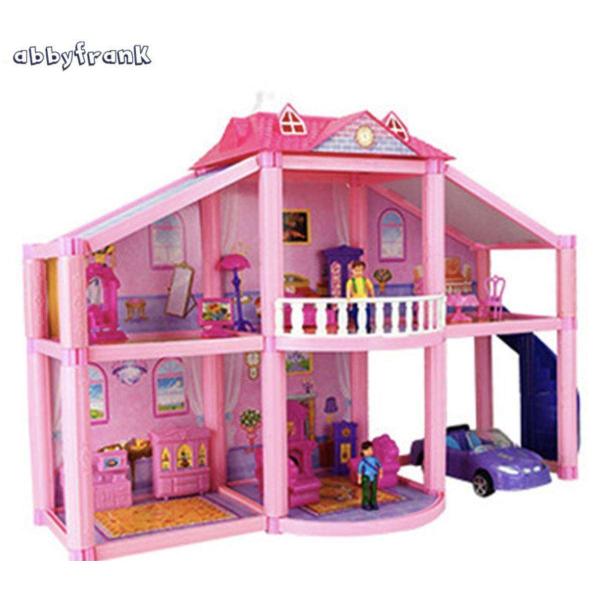 Abbyfrank 2階建てのおうち 人形の家 3D DIY 子供のためのパズル学習 人形アクセサリ...