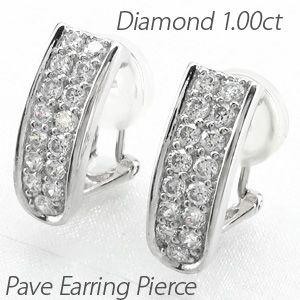 ダイヤモンド イヤリング 指輪 レディース クリップ ゴールド 18k ピアス パヴェ 1.00ct...