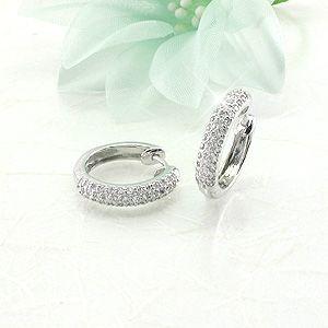ダイヤモンド ピアス フープ プラチナ 900...の詳細画像1