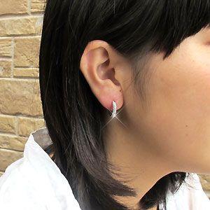 ダイヤモンド ピアス フープ ゴールド 18k...の詳細画像5