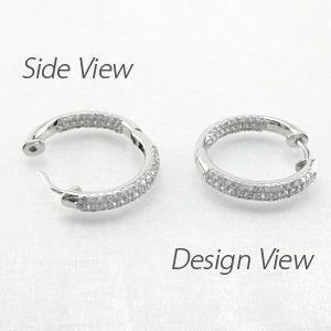 ダイヤモンド ピアス フープ プラチナ 900...の詳細画像2
