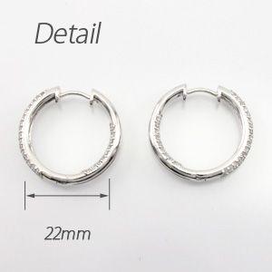 ダイヤモンド ピアス フープ ゴールド 18k...の詳細画像3