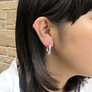 ダイヤモンド ピアス フープ ゴールド 18k...の詳細画像5