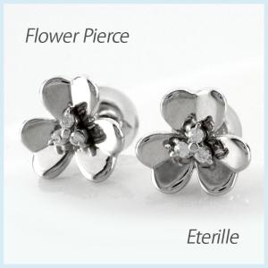 K18 YG PG 0.04ct フラワーモチーフ ダイヤモンド ピアス 送料無料 18K