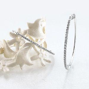 ダイヤモンド ピアス フープ ゴールド 18k...の詳細画像1