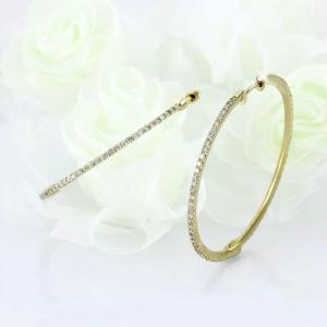 ダイヤモンド ピアス フープ ゴールド 18k...の詳細画像1
