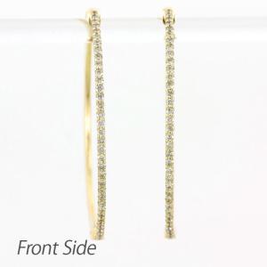 ダイヤモンド ピアス フープ ゴールド 18k...の詳細画像2