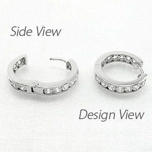 ダイヤモンド ピアス フープ ゴールド 18k...の詳細画像2