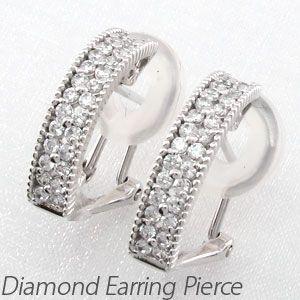 ダイヤモンド イヤリング 指輪 レディース クリップ ゴールド 18k ピアス パヴェ 透かし フラ...