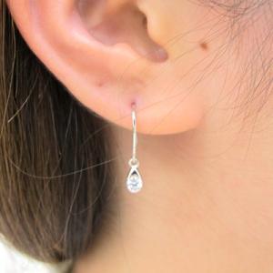 フックピアス ゴールド 10k ダイヤモンド ...の詳細画像4