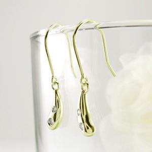 ピアス ゴールド 18k ダイヤモンド ドロッ...の詳細画像2