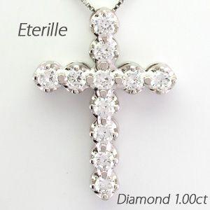 クロス ネックレス レディース ダイヤモンド ゴールド 18k ペンダント 
