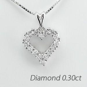 ハート ネックレス ダイヤモンド ゴールド 18k ペンダント オープン 